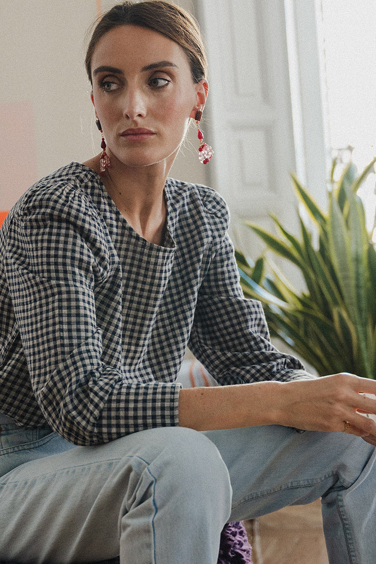 PENDIENTES BUCLE CUARZO ROSA