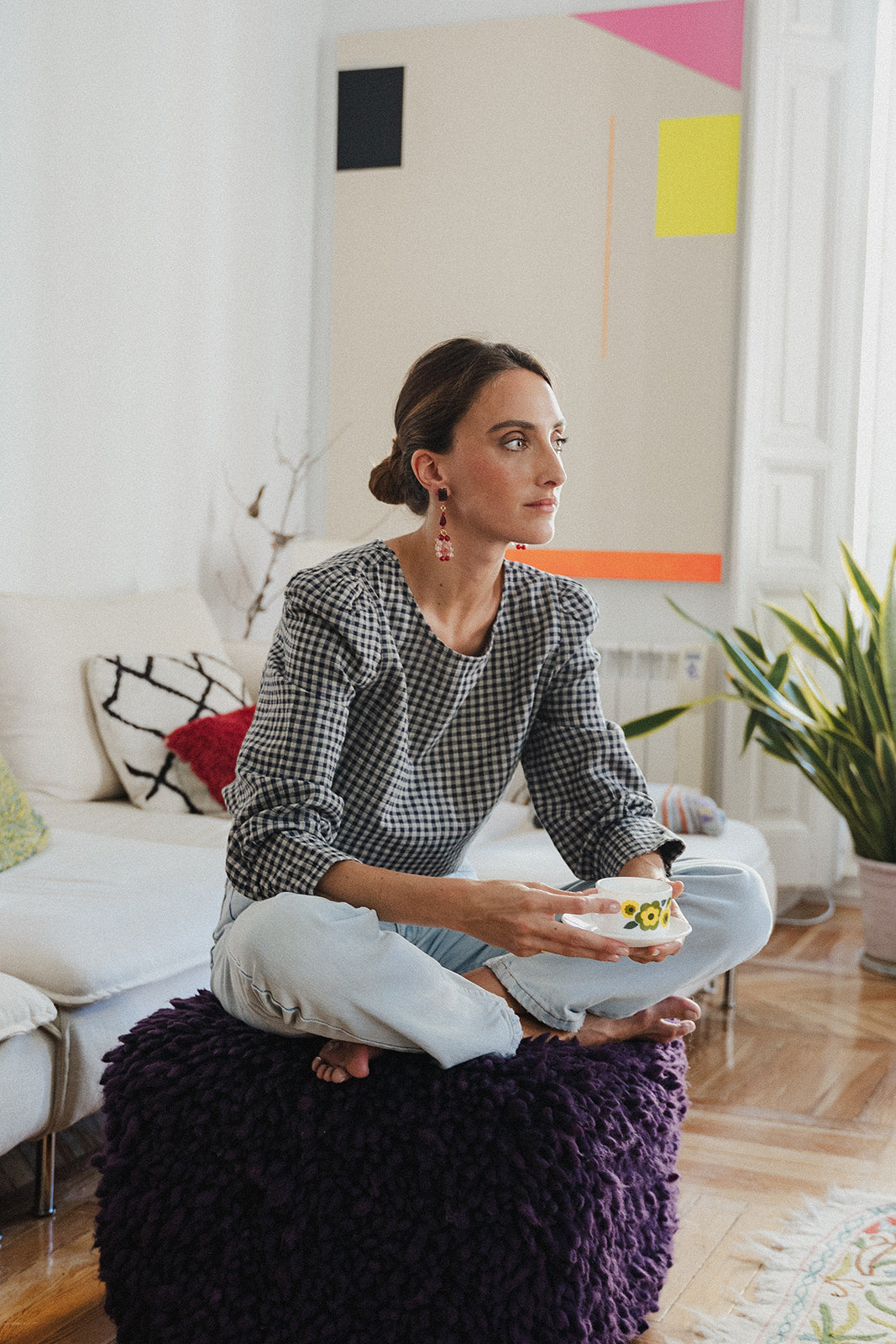 PENDIENTES BUCLE CUARZO ROSA