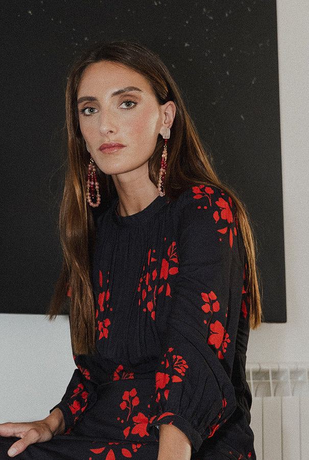 PENDIENTES ROMERIA CUARZO ROSA