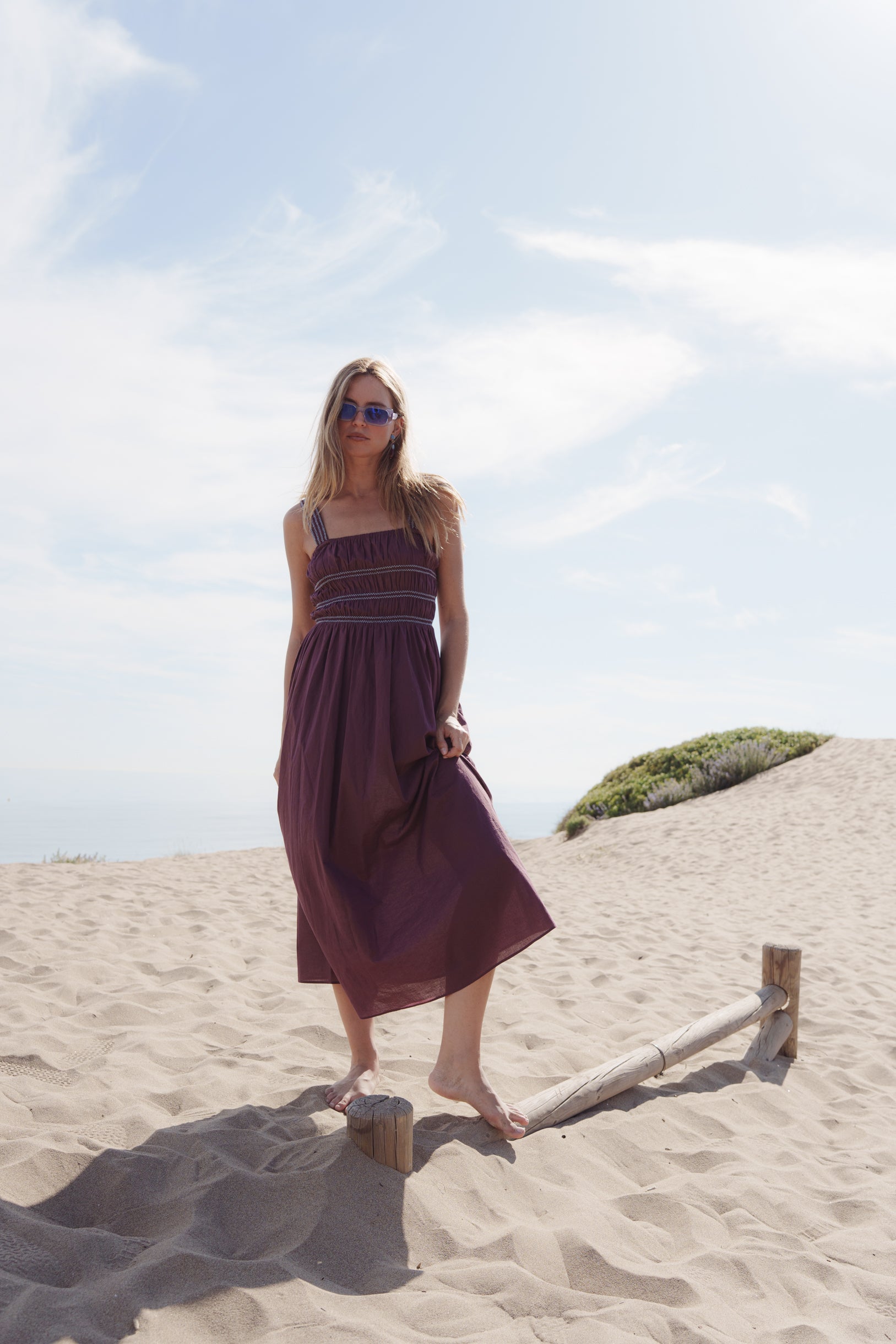 VESTIDO BAMBA BERENJENA