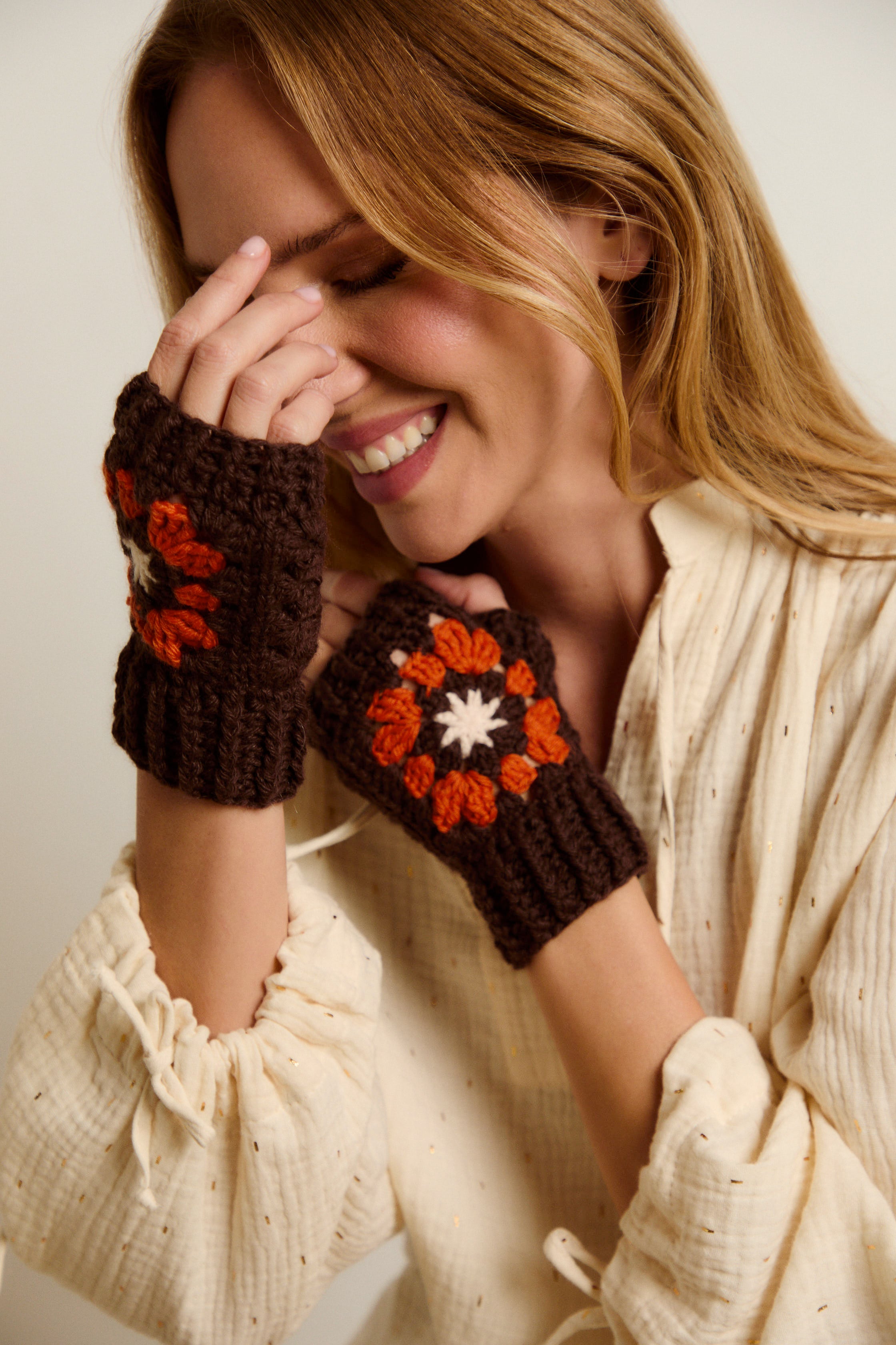 MITONES CROCHET MARRON