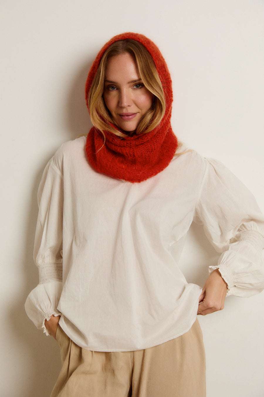 CUELLO MOHAIR ROJO