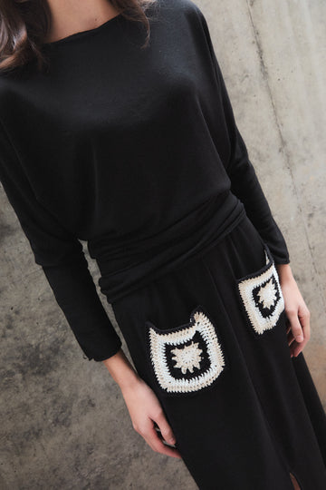 CONJUNTO BELLINI CROCHET NEGRO