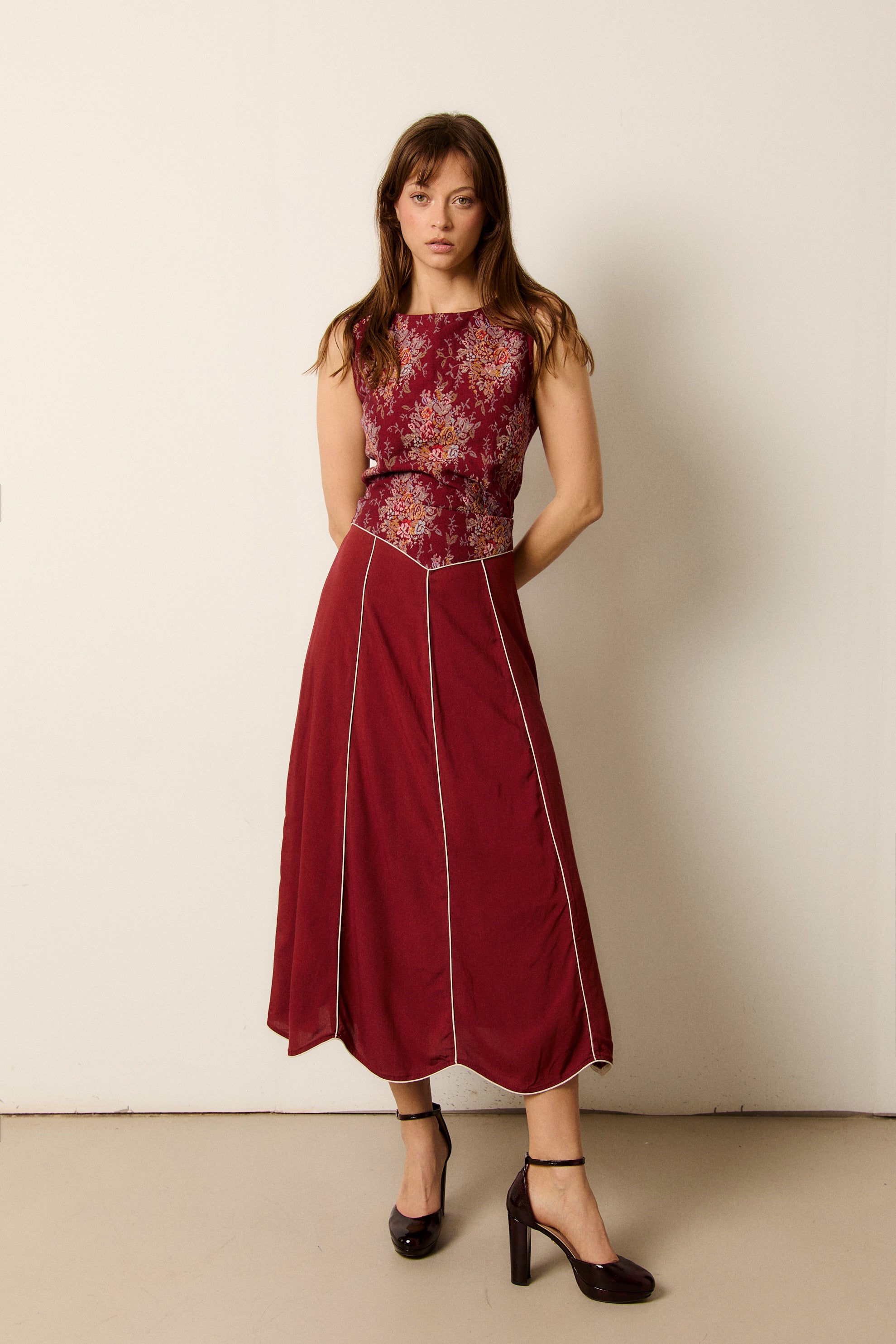 FALDA LISBOA GRANATE