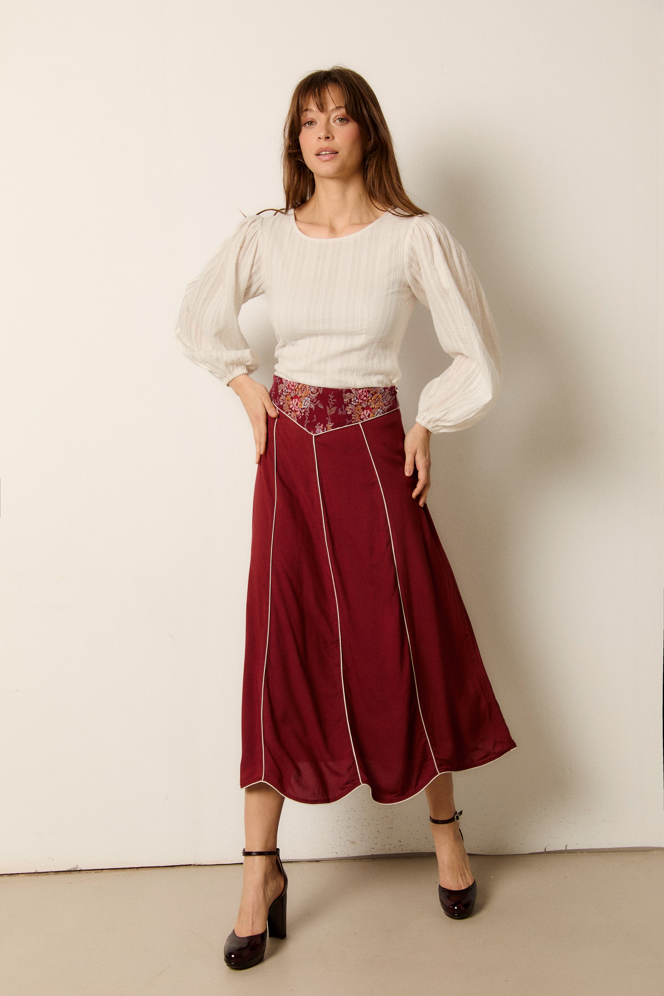 FALDA LISBOA GRANATE