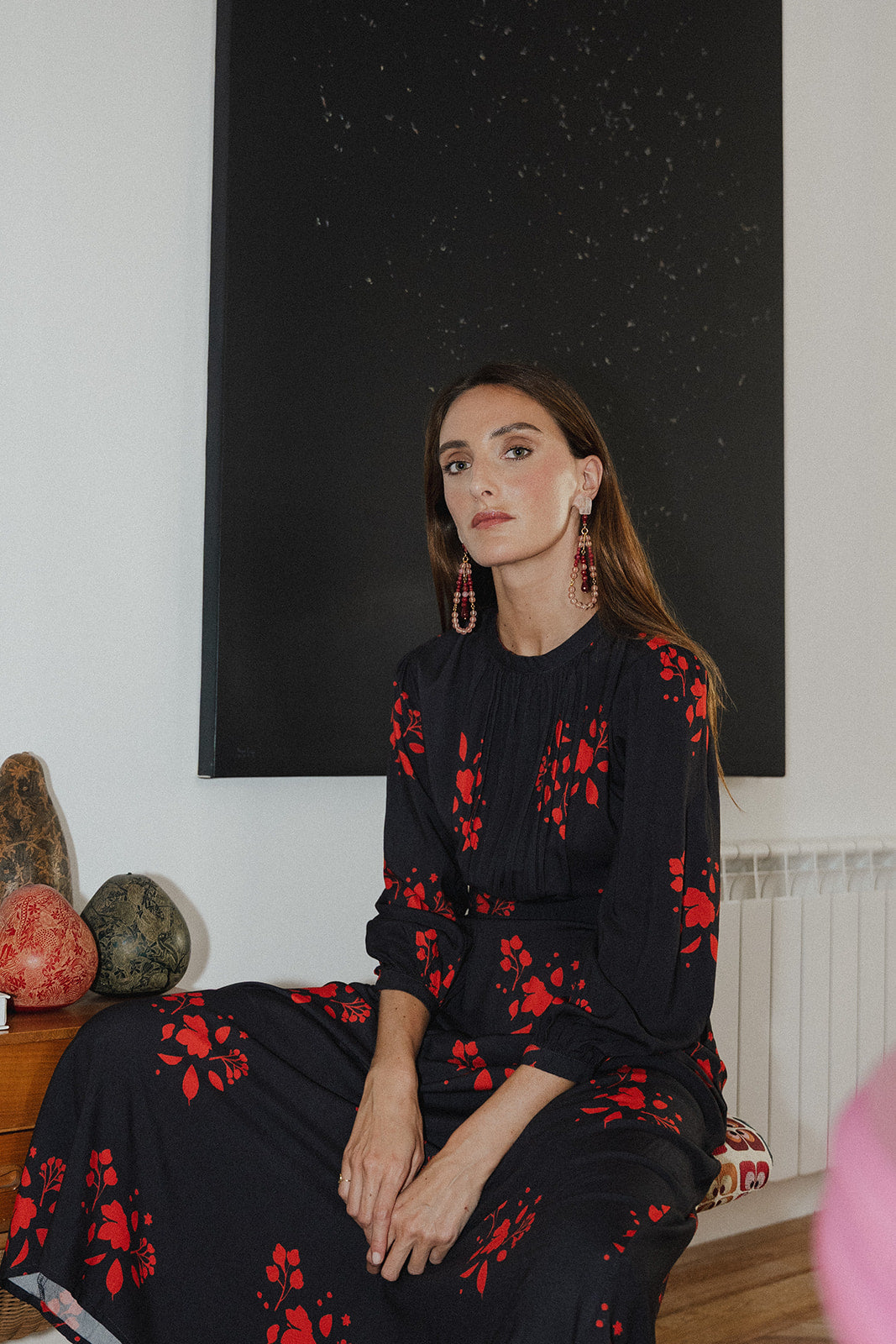 PENDIENTES ROMERIA CUARZO ROSA