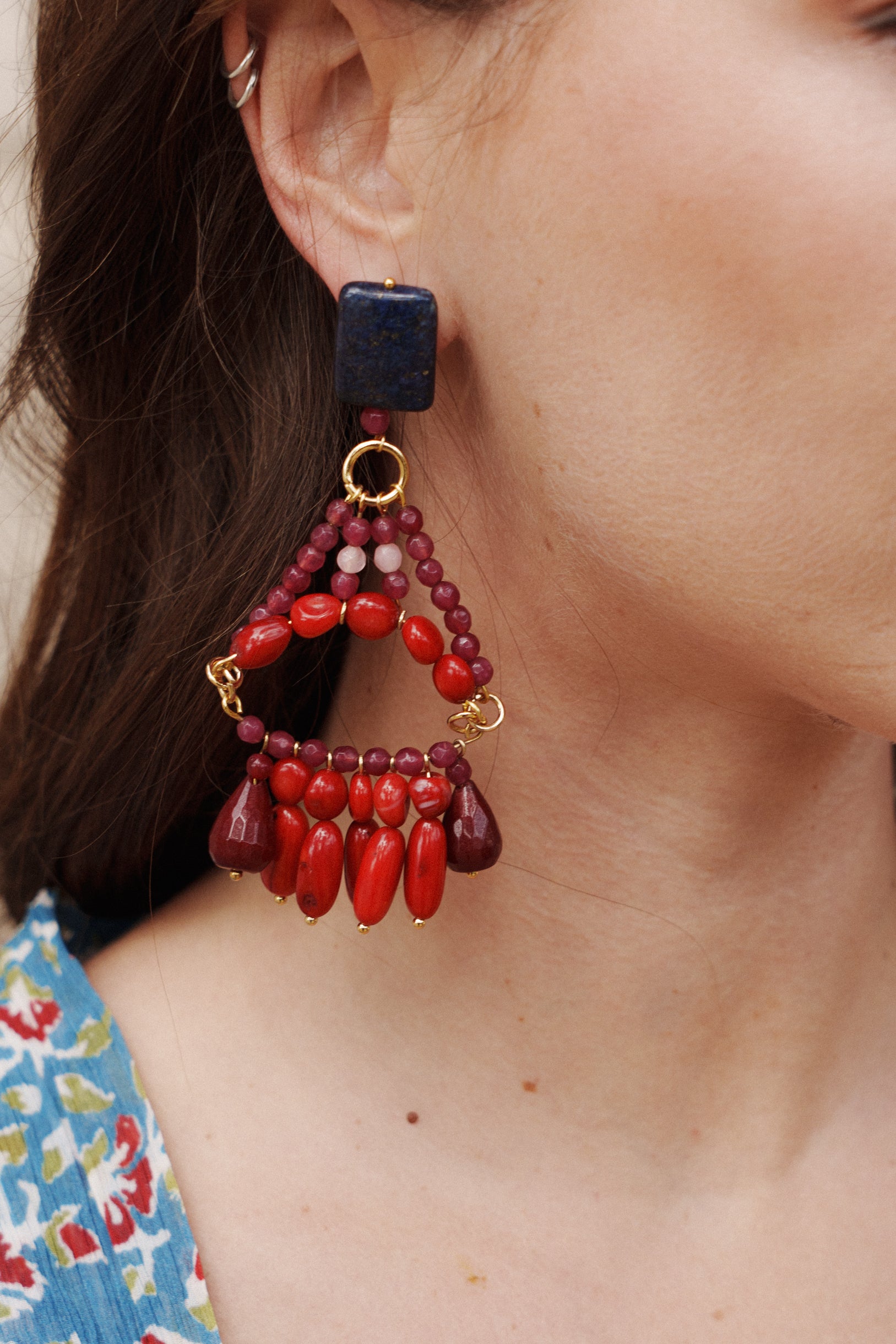PENDIENTES GRANATES