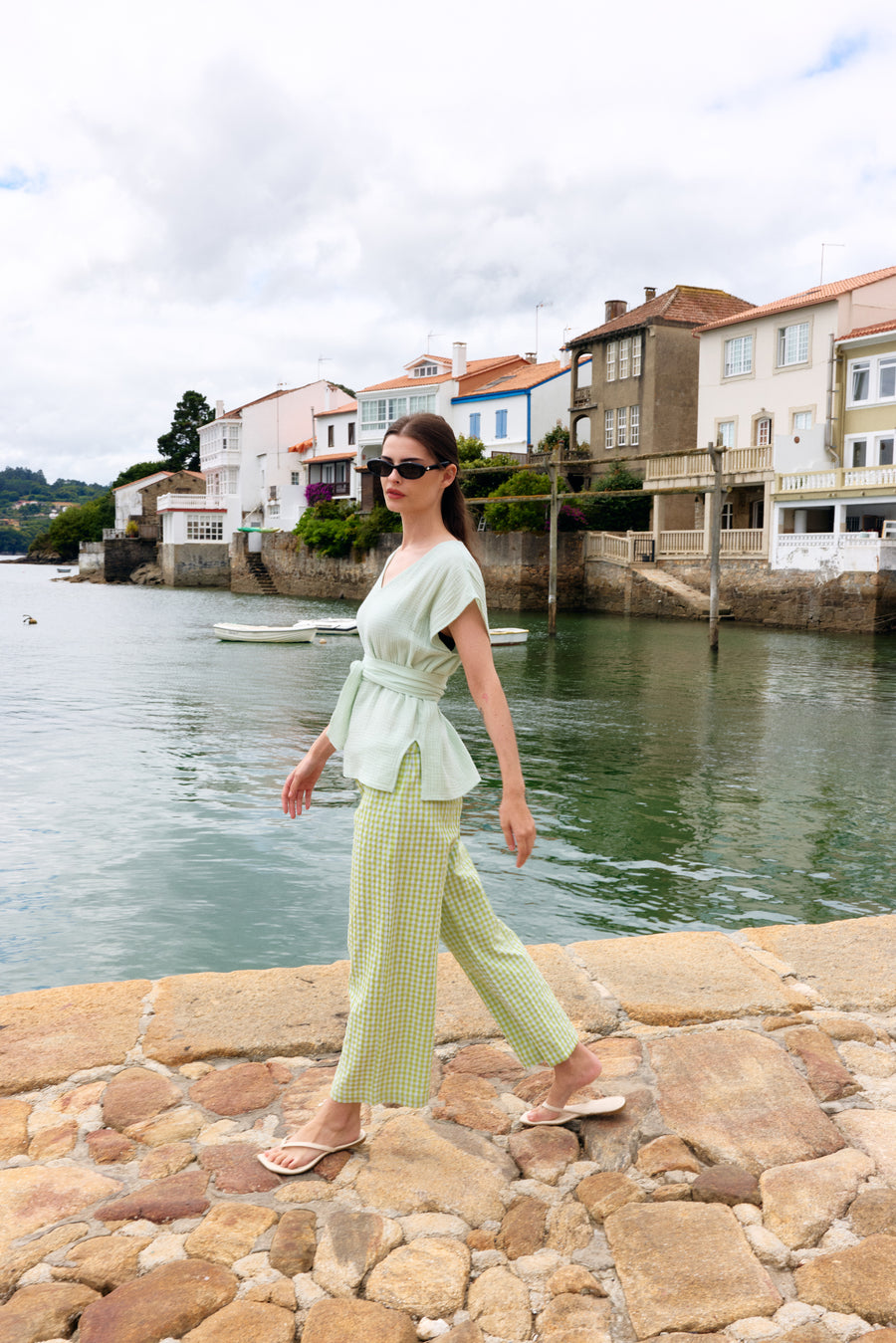 PANTALÓN VICHY VERDE & TURQUESA