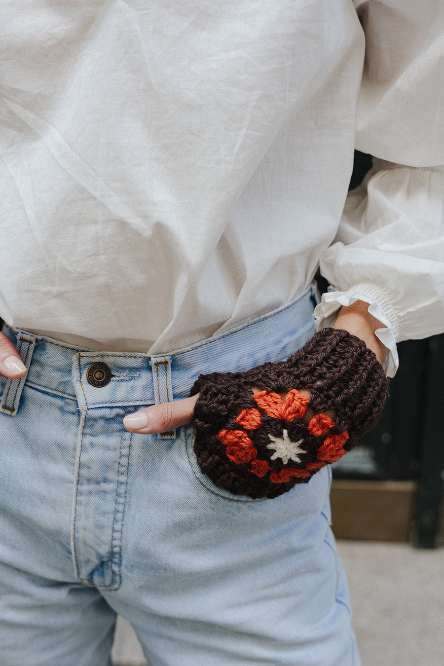 MITONES CROCHET MARRON