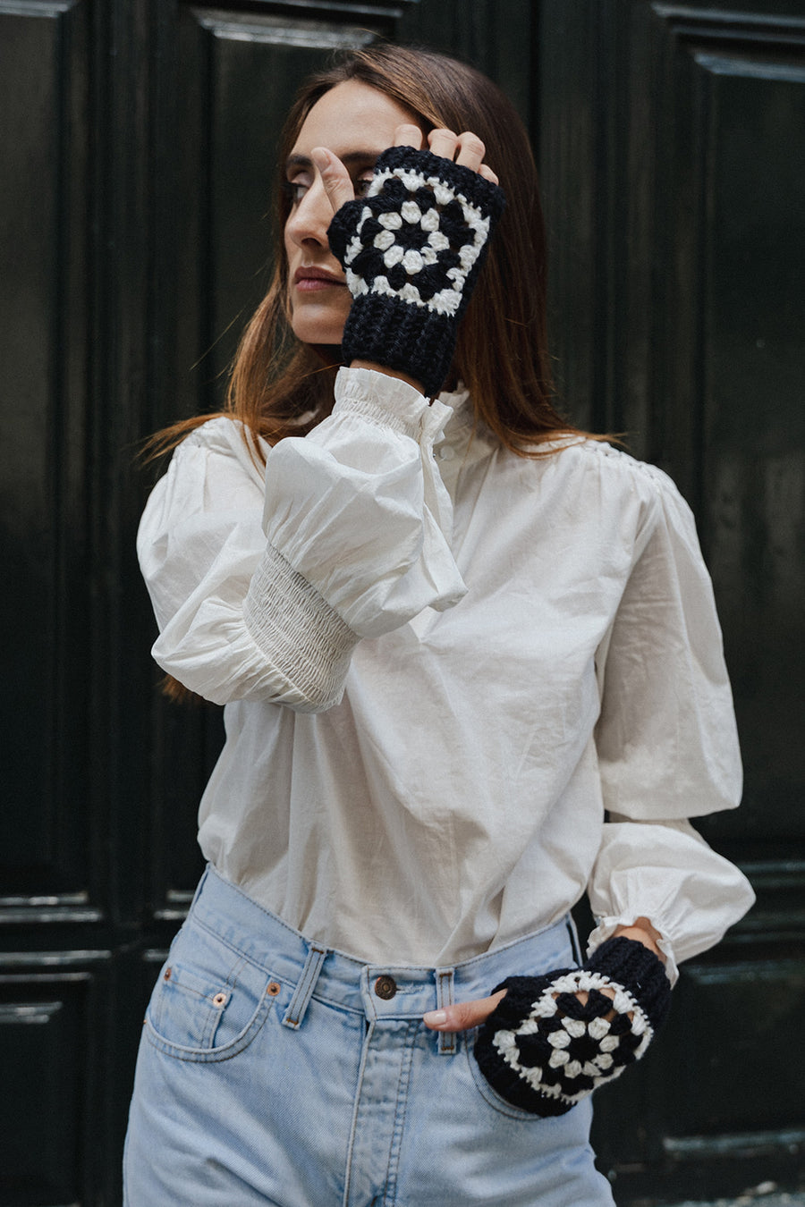 MITONES CROCHET NEGROS