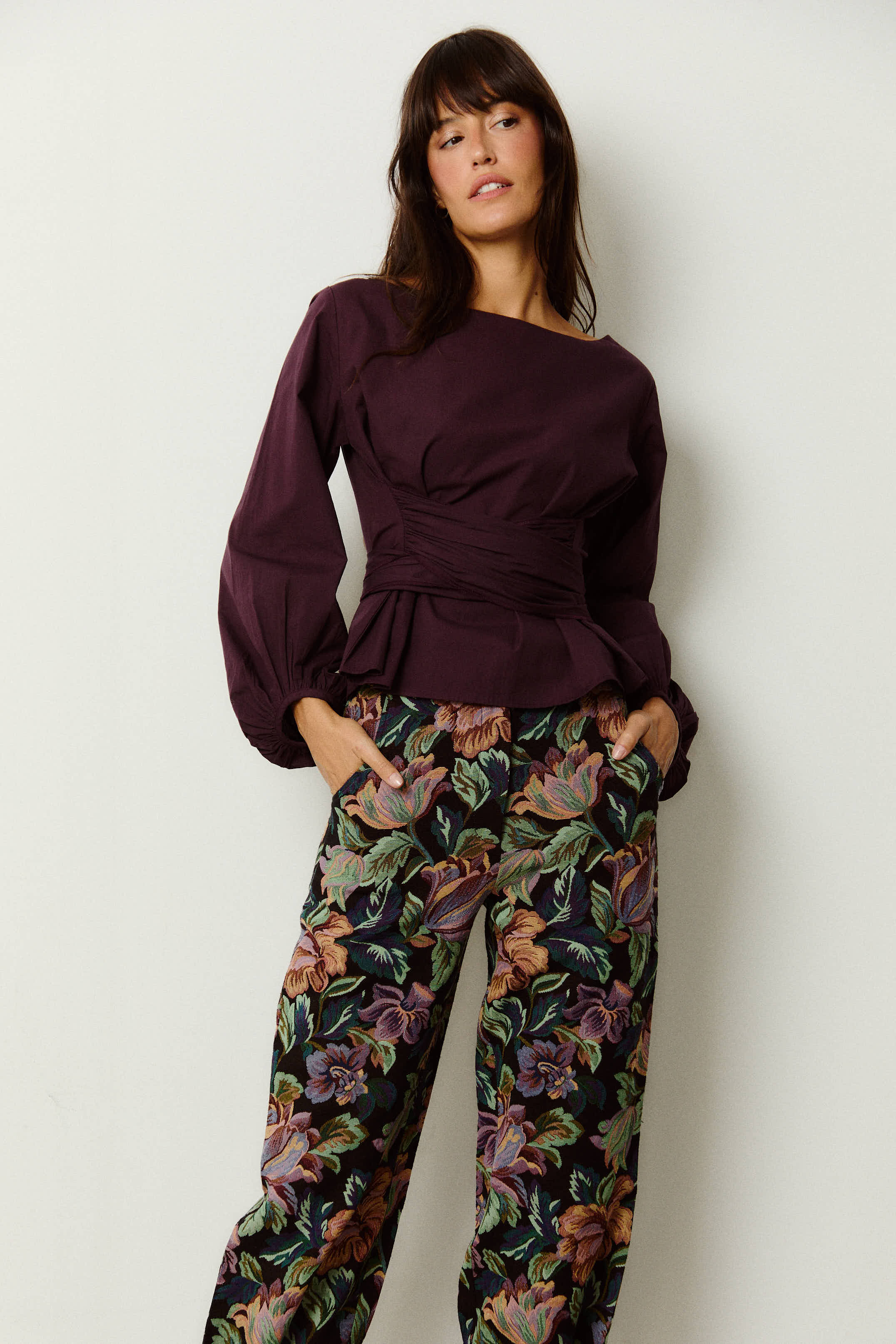 BLUSA LAZO BERENJENA