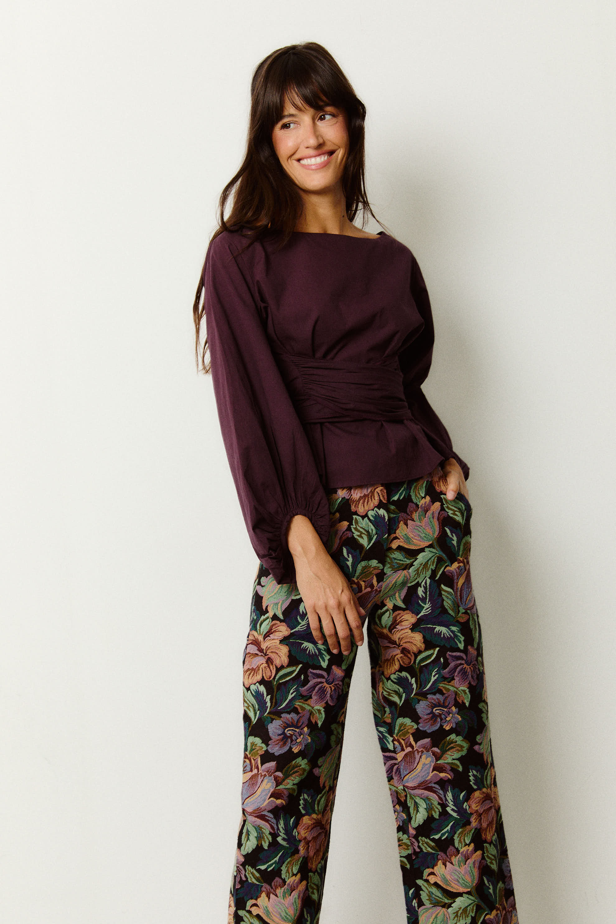 BLUSA LAZO BERENJENA