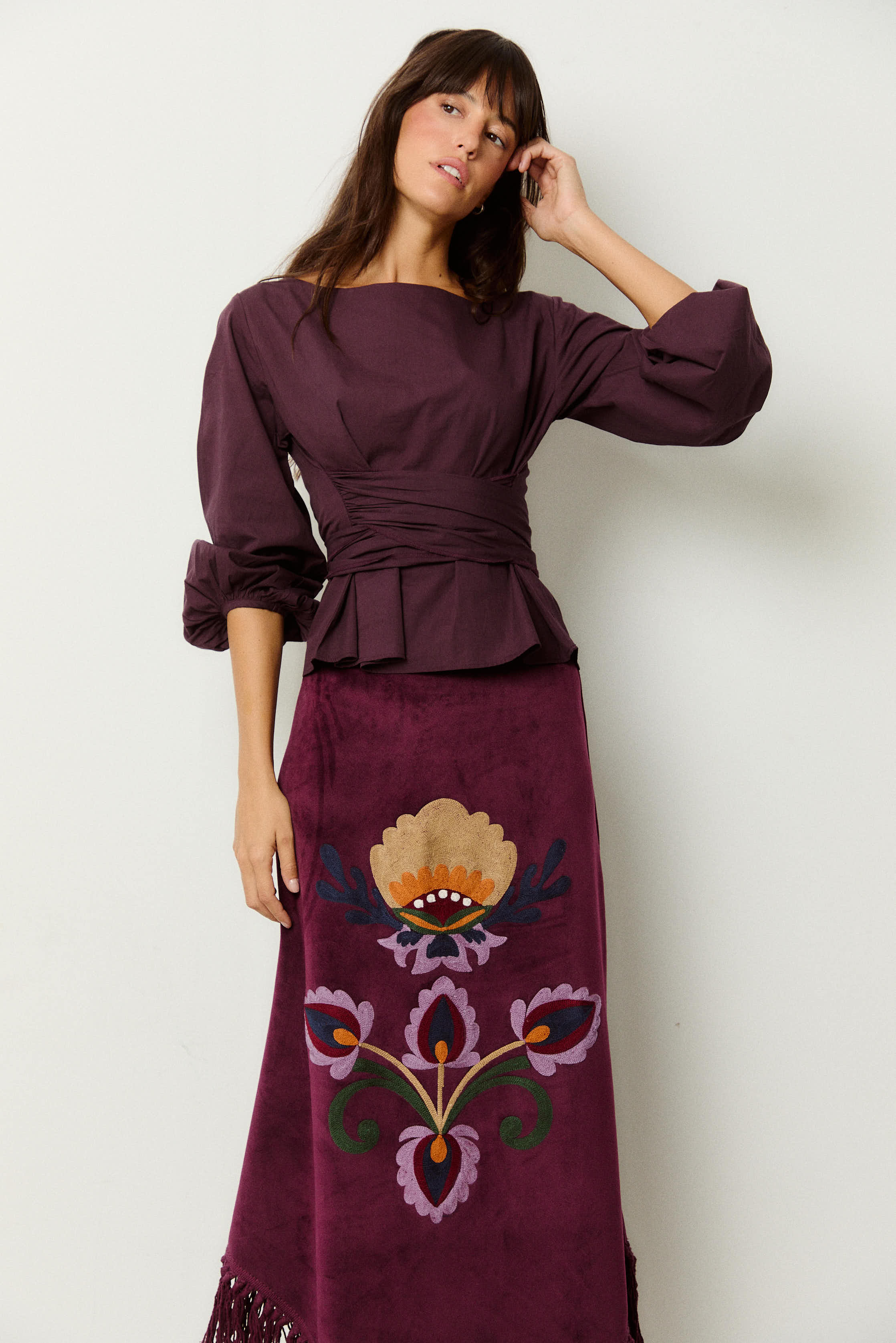 BLUSA LAZO BERENJENA
