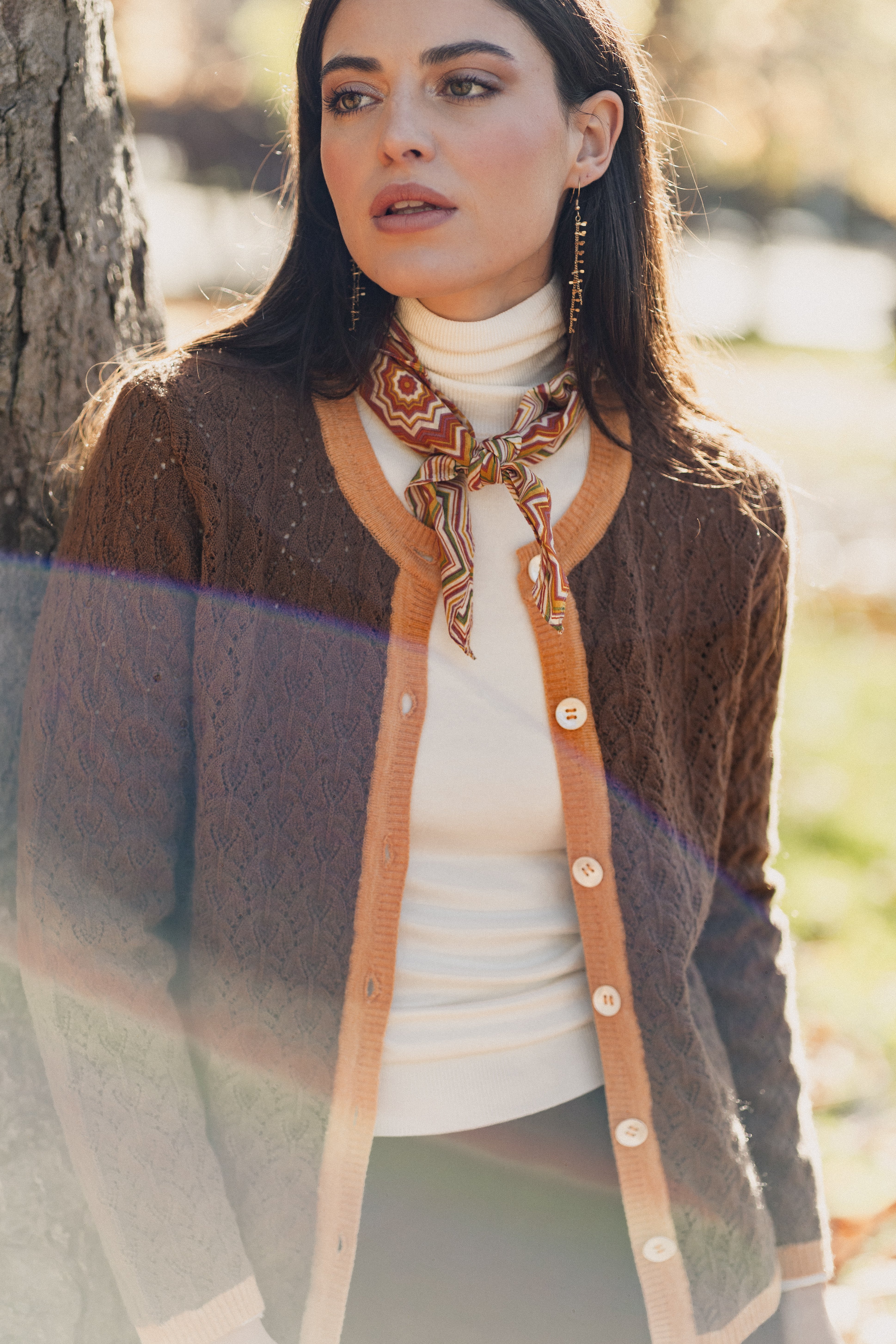 CHAQUETA CALADA MARRÓN