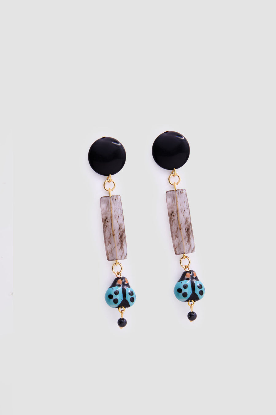 BLUE LADYBUG EARRINGS